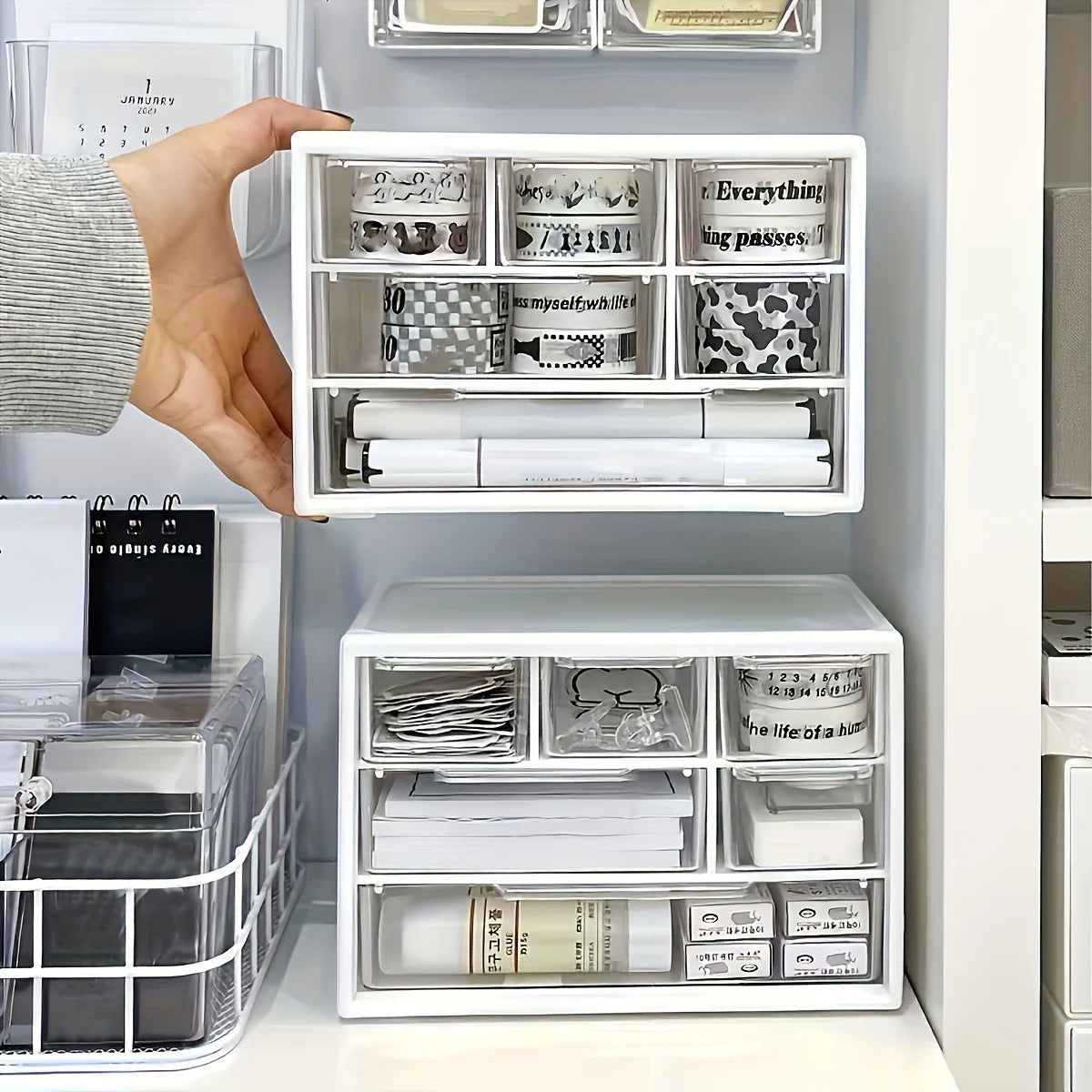 1 Piece Large Capacity Desktop Organizer with Drawer | Nestify