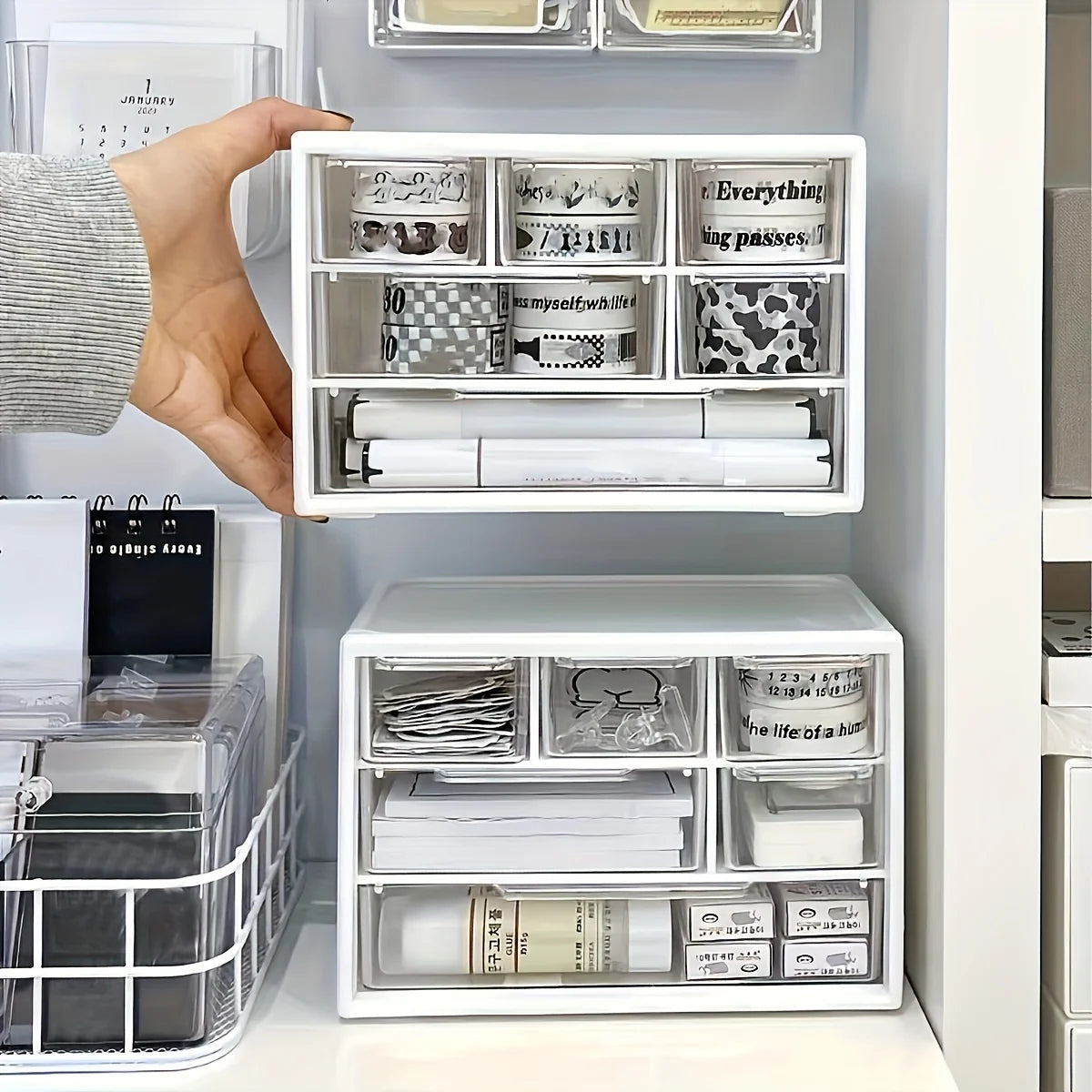 1 Piece Large Capacity Desktop Organizer with Drawer | Nestify